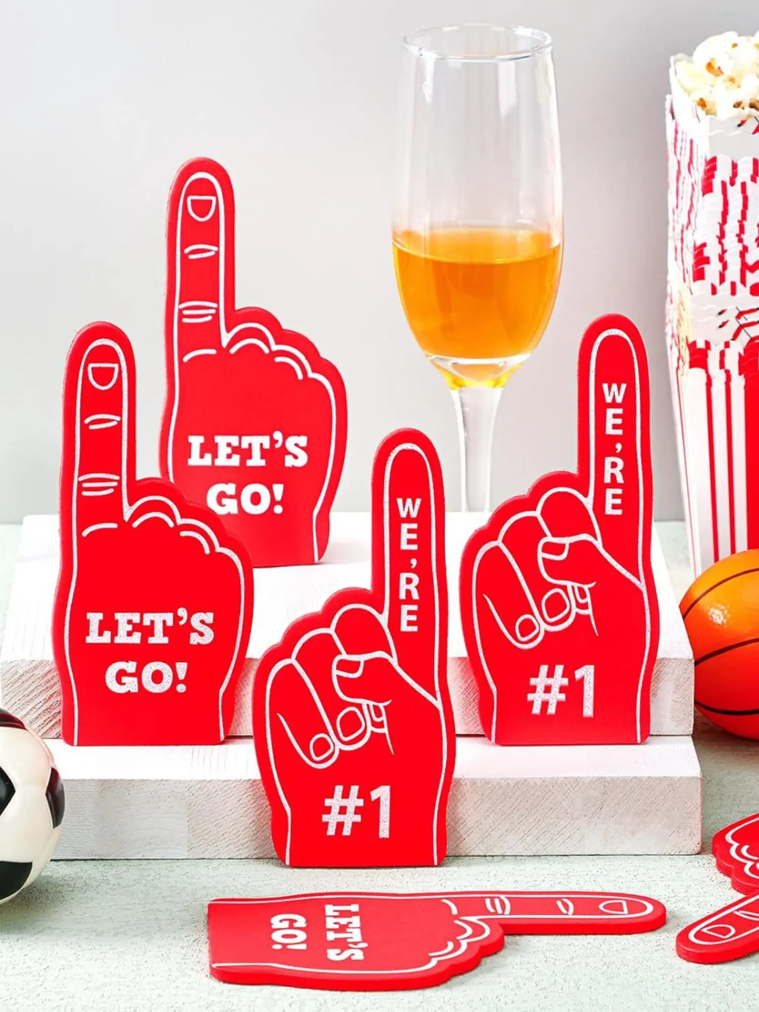Mini Foam Finger Gloves, Cheerleading Sports Event Props, Football Fan Carnival Set, Fun Party Accessories, Party Supply, 1/6/12pcs