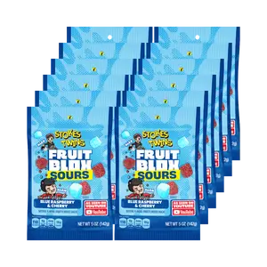 FruitBlox Sours Stokes Twins Blue Raspberry & Cherry Fruit Snacks, 12 x 5oz Bags