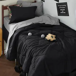 Twin XL Comforter - 5 Black, Twin XL Size for Seasons, a Bag with Down Alternative Comforter,, Pillowcase  Sham