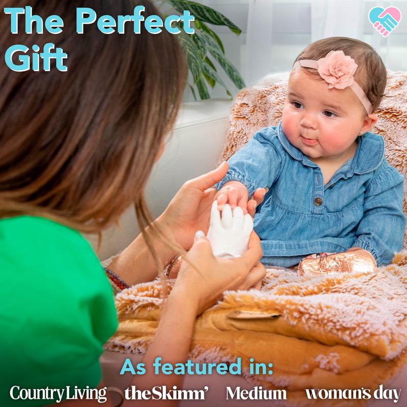 Luna Bean Baby Hand and Foot Casting Kit 2pc – Perfect Gift for New Parents, Baby Showers, Nursery Décor and Maternity