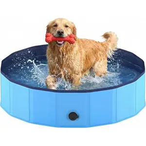Foldable Dog Pool Collapsible Dog Swimming Pool Hard Plastic Portable Pets Bath Tub for Dogs and Cats Pet Wading Pool for Indoor Outdoor Backyard