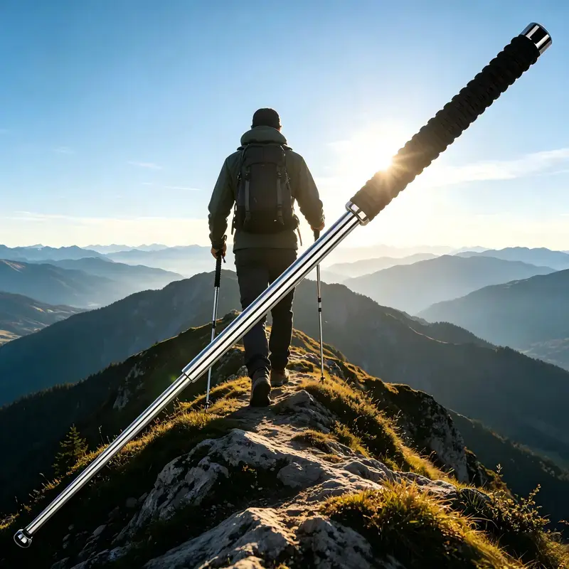 Ultra-Compact 9.4" to 26" Collapsible Trekking Pole | Lightweight Aluminum Hiking Stick with Anti-Slip Rubber Grip | Portable Outdoor Walking Aid for Backpacking, Camping & Snow Trails
