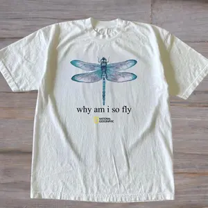 Gildan Men's and Women's T-shirt, Dragonfly graphic tee, Why i am so Fly, Animal tee, Y2k Unisex Graphic Tees Gothic Grunge Emo Scene Amity Affliction Style Clothes Menswear Womenswear Streetwear
