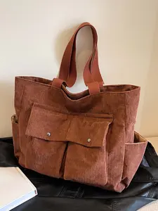 Niche retro-style one-shoulder large-capacity handbag messenger bag, literary and artistic fashion casual versatile one-shoulder handbag, personality  multi-pocket practical handbag, suitable for  commuting, short trips, etc. Casual Trendy Purse