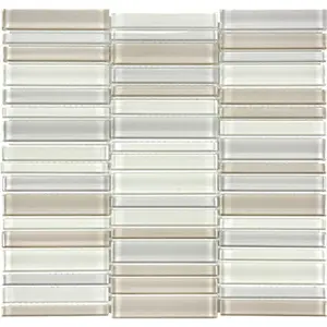Element Natural Blend Stacked Glossy Glass Mosaic