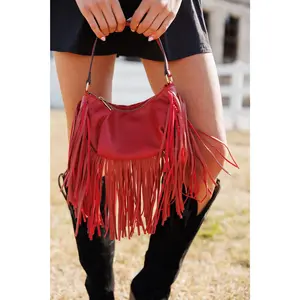 "Headliner" Fringe Purse in Red