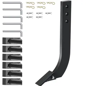 VEVOR 5pcs Box Blade Shank, TikTokShopBlackFriday, 16\'\' Scarifier Shank, 3 Holes Box Scraper Shank, Ripper Shank with Removable Tapered Teeth and Pins, Adjustable Shanks Assembly for Replacement, Digging, Plowing