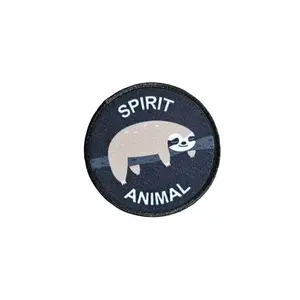 The Sloth is my spirit animal meme 3" circle removable morale patch with hook and loop backing