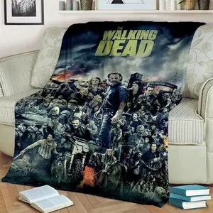 Horror TV The Walking Dead TWD Flannel Blanket, Soft Throw Blanket for Bedroom, Sofa, Picnic, Travel, Office Rest Cover