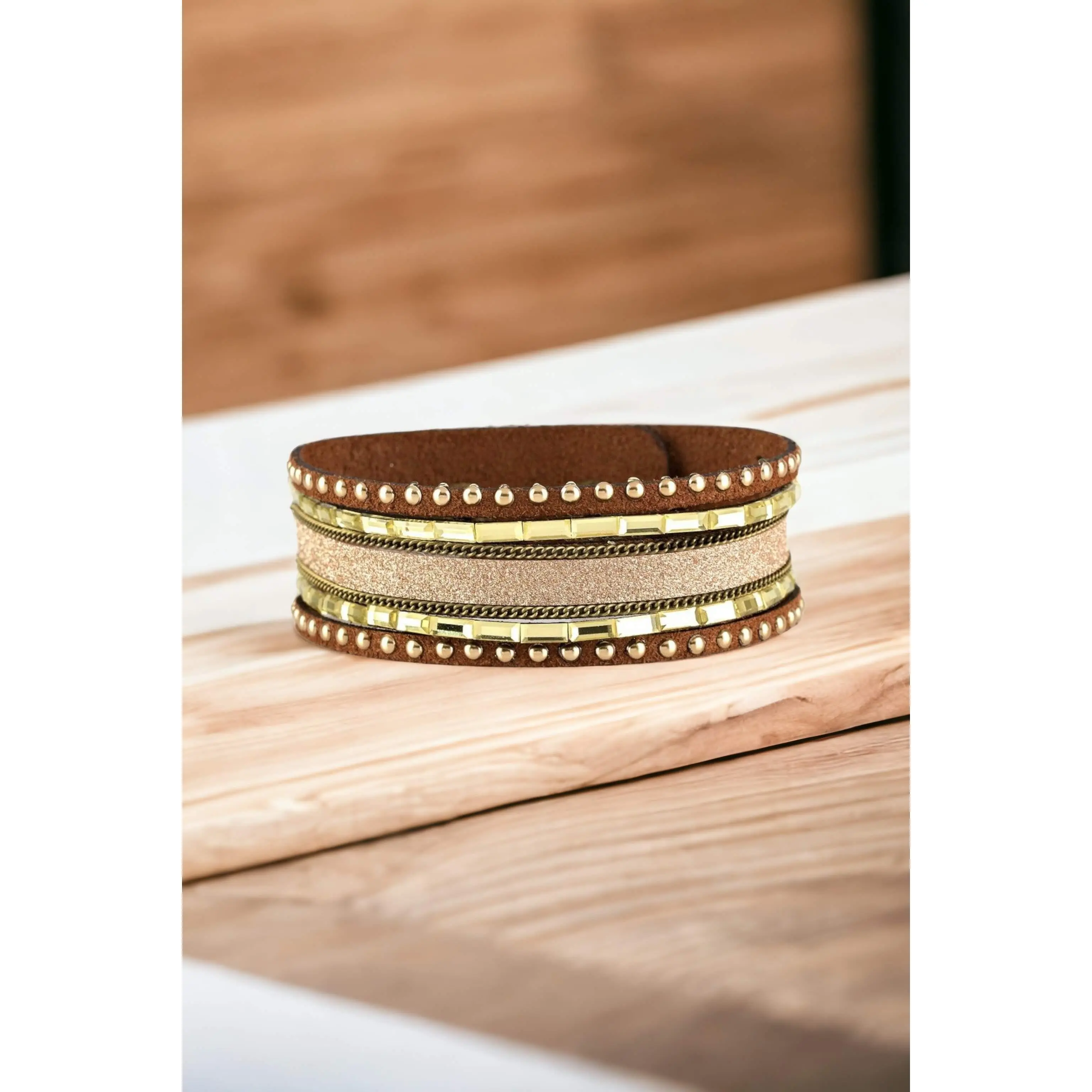 Seize The Sass Brass Bracelet with Decorative Elements and Elegant Design