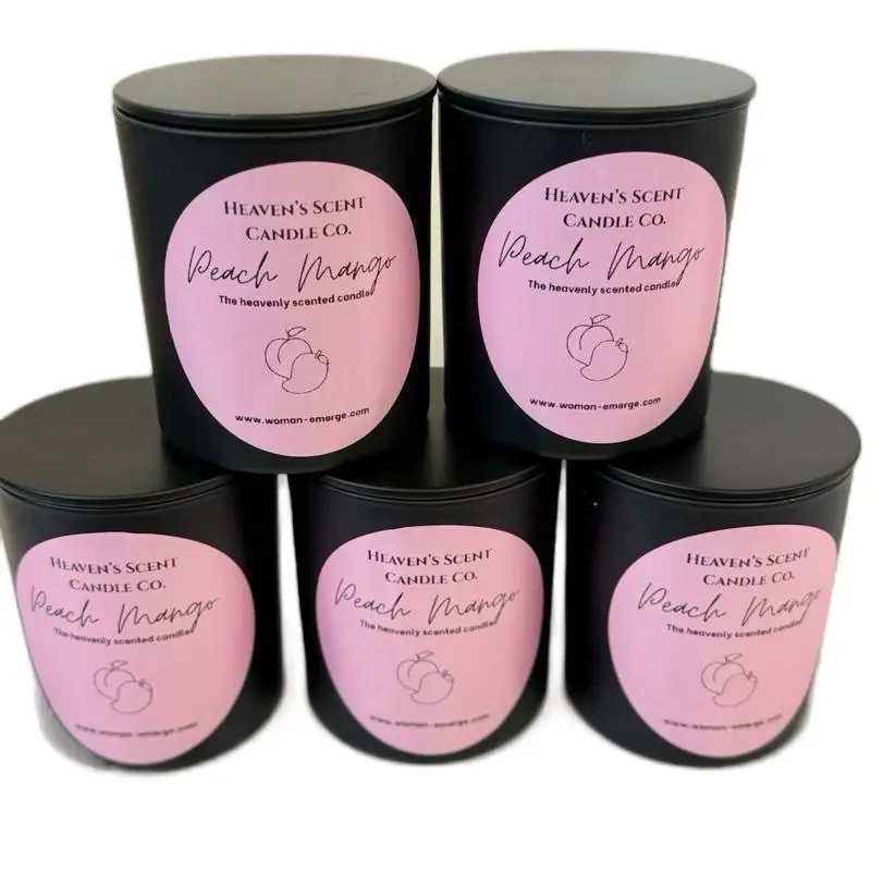 Heaven's Scent Candle Co. Peach Mango 10oz All Natural Soy Candle- The Heavenly Scented Candle Decor Fragrance