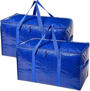 Heavy Duty Extra Large Moving Bags, 50lb Capacity Tote, Durable Water and Puncture Resistant Winter Clothes Storage Totes for Moves, Strong Carry.