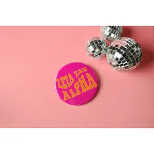 Zeta Tau Alpha Groovy Button