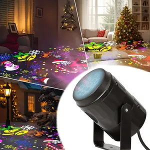 LED Christmas Projection Lamp 5V/1A with 16 Patterns USB Powered for Home & Car Use Dynamic Stage Projector for Holiday Party Atmosphere Holiday Projector Lights with Remote for Xmas Halloween Party Yard Decor