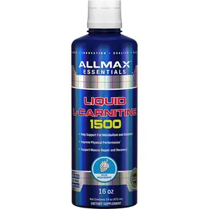 ALLMAX NUTRITION Liquid L-Carnitine 1500 - 16 oz Blue Raspberry & Fruit Punch - Supports Energy Production & Muscle Recovery - 32 Servings - Dietary Supplement for Fitness & Healthcare