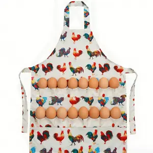 Canvas Apron for Adults and Children, Half-length Egg Collecting Apron with Multiple Pockets, Suitable for Collecting Chicken, Duck, and Goose Eggs, Ideal for Kitchen and Garden Use
