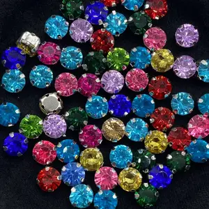 100pcs Colorful Mixed Water Drill Beads, Hand Sewing DIY Clothing Accessories, Shoes Hats Bags Purses, Craft Supplies