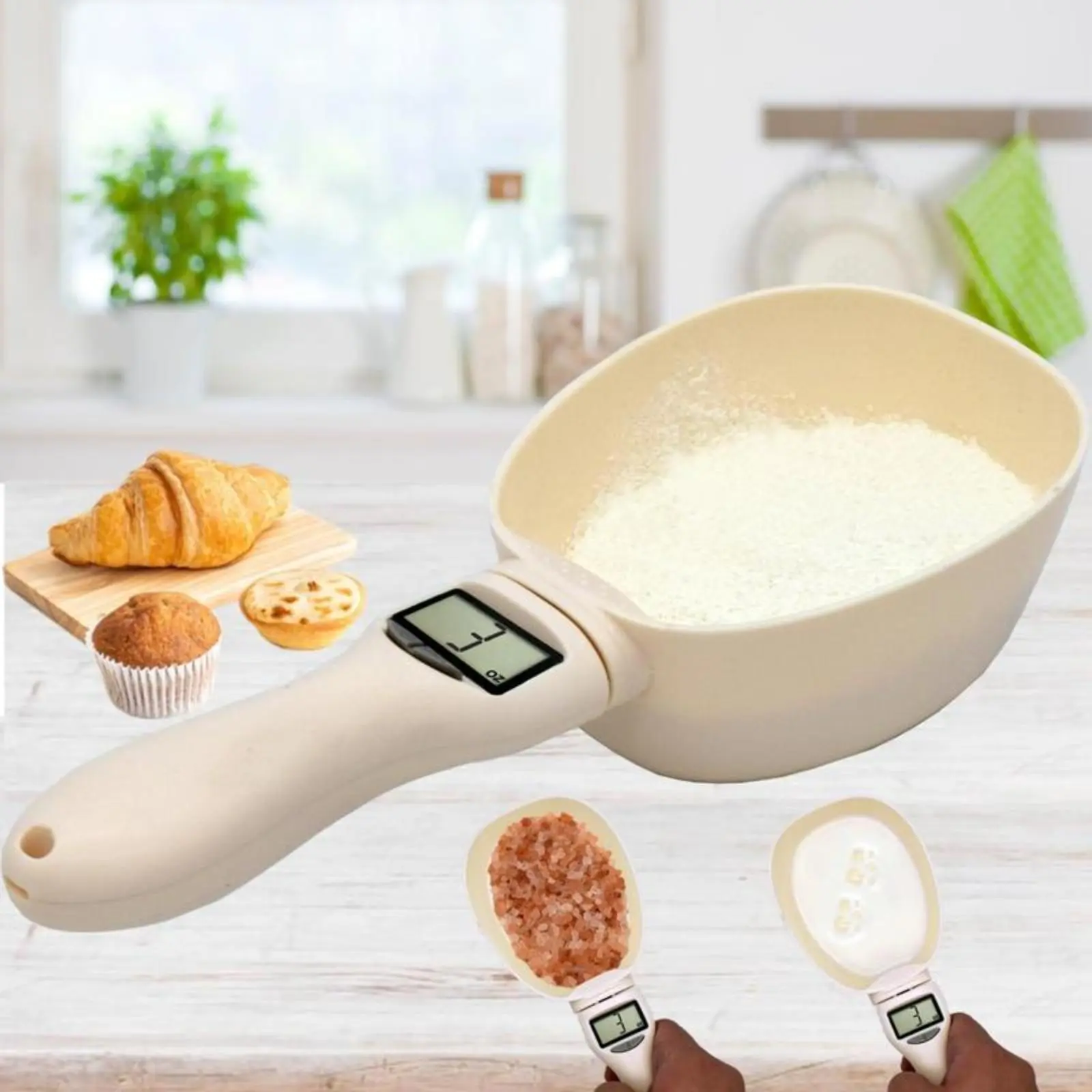 Digital Food Measuring Spoon Scale, Food Measuring Tool - Kitchen Electric Scale for Cooking and Baking - Intelligent Adjustable Measuring Cup for Daily Household Use, Bakeries, Chefs, and Pets, Perfect Partner for Homemakers
