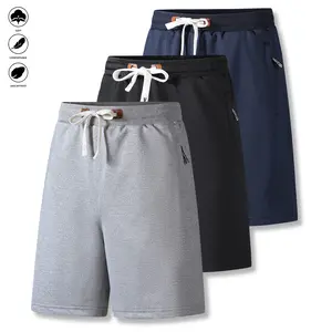 3-Piece Men's Summer Lightweight Sports Shorts with Zip Pockets - Solid Color Running and Training Shorts - Casual Outdoor Sportswear for Gyms and Tracks