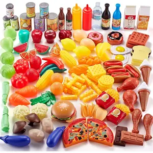 Play Food Sets,143Pcs Play Kitchen Accessories,Toy Food for Toddler, Fake Food Toys with Storage Bag, Pretend Food for Kids , Toy Kitchen Accessories for Boys Girls, Daycare Educational Toy