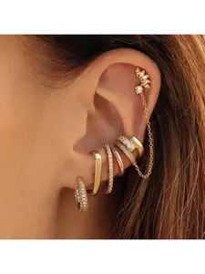 Tassel chain ear hook double-dangling earrings set - Creative punk style earrings with a retro and fashionable touch, exuding a sense of sophistication.