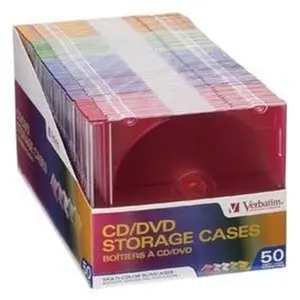 Verbatim Slim Cases CD Case Book Fold Plastic Blue Green Yellow Purple Pink CD Case