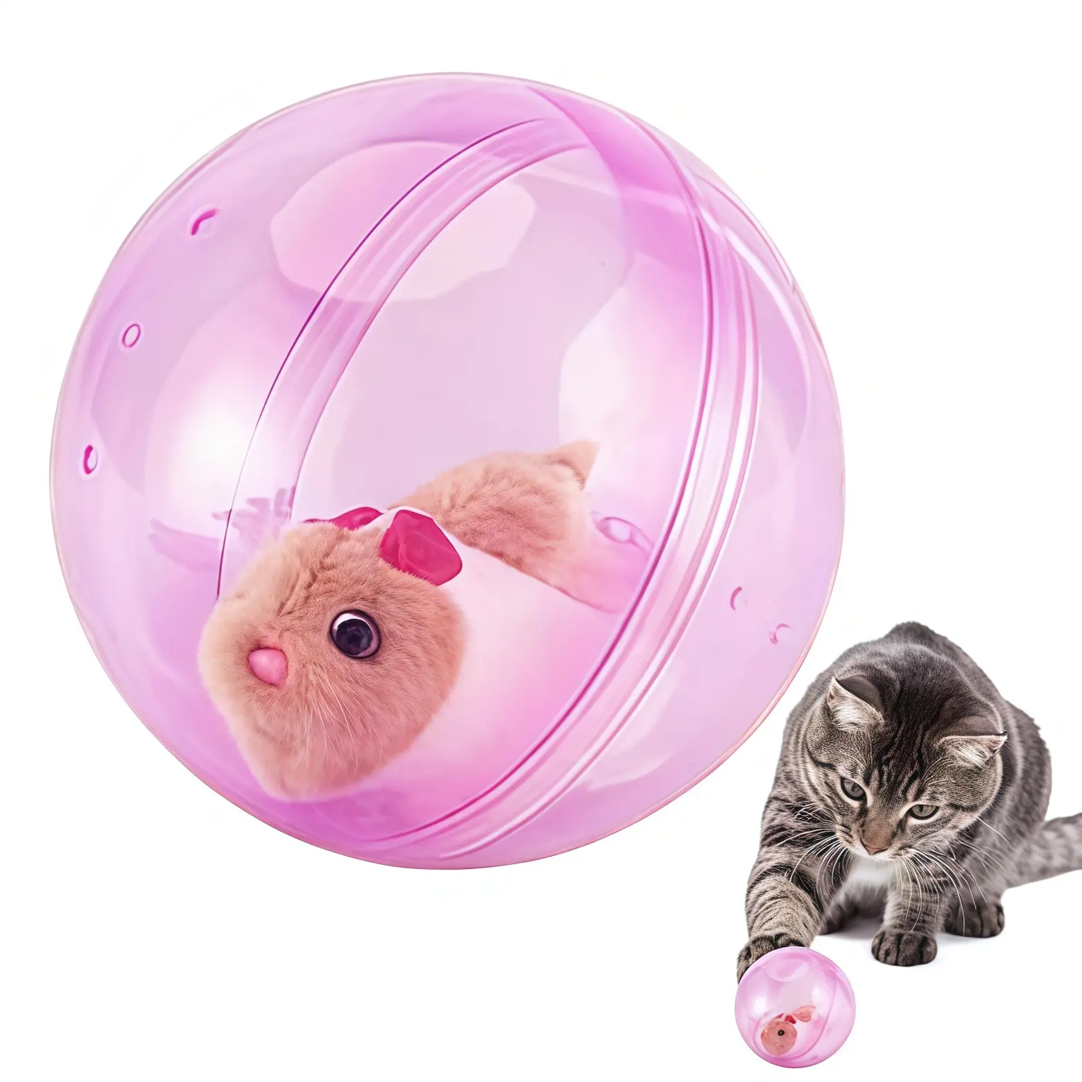 Electric 360-Degree Rotating Automatic Rolling Ball Interactive Cat Toy - Durable Build, Energy-Efficient Motor, Long Battery Life, USB-C Rechargeable, Indoor Hunting Toy, Blue/Pink Options, Ideal Birthday Gift for Kittens/Cats