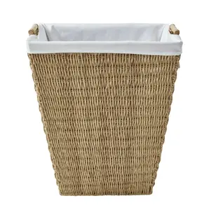 Resin Poly Rattan Laundry Hamper with Fabric Liner - Versatile Storage Solution for Laundry and More