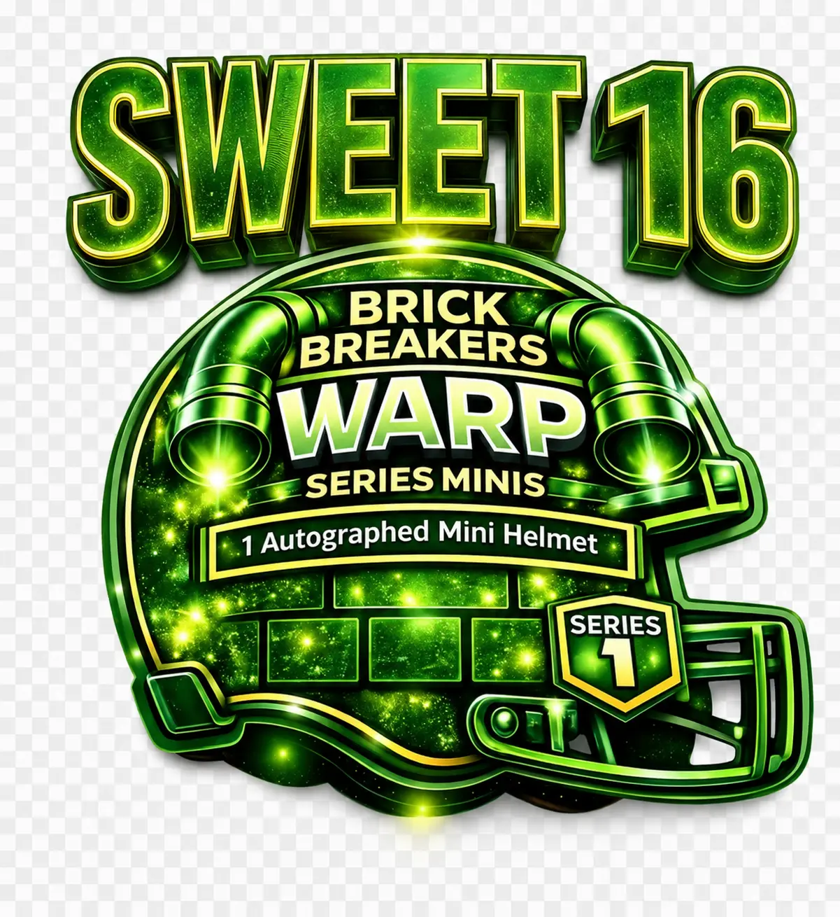 SWEET 16 PYP WARP SERIES MINI HELMET  - PYT - OR SPORTS TRADING CARD