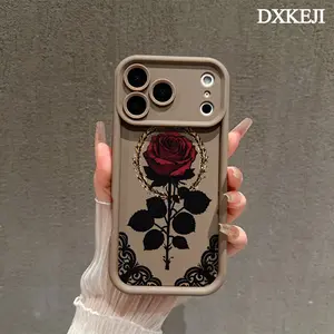 Rose Floral Dream Glow Pattern Phone Case,TPU Soft Silicone,Fully Protected and Shockproof For iPhone 17 16 15 Pro Max 14 13 12 11 Plus Air Stylish Trendy