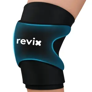 REVIX 3D Knee Ice Pack Wrap, Flexible Ice Compression Knee Sleeve with Innovative Dual-layer Gel, Reusable ice sleeve for knee, Cold Therapy for Knee, Elbow & Calf