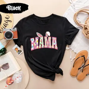 Easter Mama Tshirt - 100% Cotton, Classic Fit, Unisex, 1x1 Rib with Spandex, Advanced Digital Printing Technology, Casual Easter Gift shirt