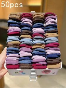Women's Elastic Thick Hair Ties Set, Multi-Color, Soft & Stretchy, Plus Size, Ideal for Daily Wear, Perfect Gift Choice, Scrunchies