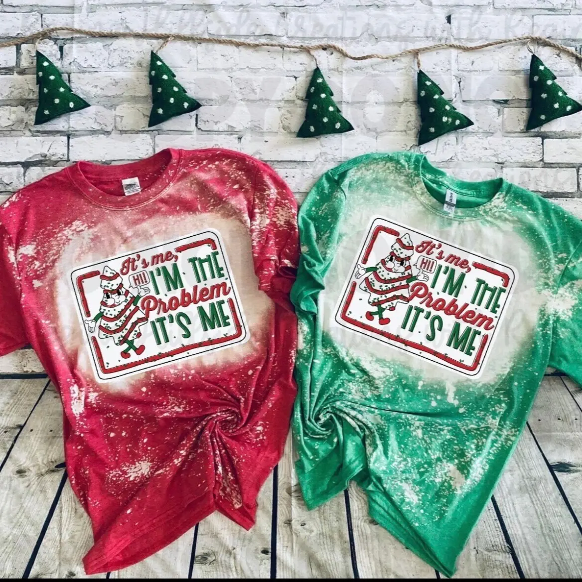 Bleached Christmas Shirt-Christmas Treat It’s Me Hi I’m The Problem It’s Me