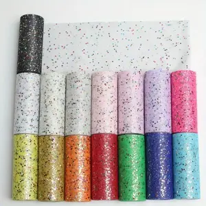 Glitter Sequins Geometric Tulle Rolls, 15cm X 25 Yards Sparkle Tulle Ribbons for DIY Tutu Skirts & Weddings, Festive Crafting Supplies, Glitter Trim Ribbon