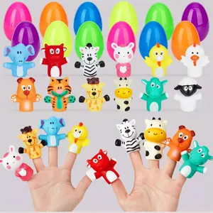 12 Prefilled Easter Eggs with Finger Puppets – Easter Basket Stuffers, Egg Fillers, Party Favors & Goodie Bag Fillers, Easter Gift for Kids