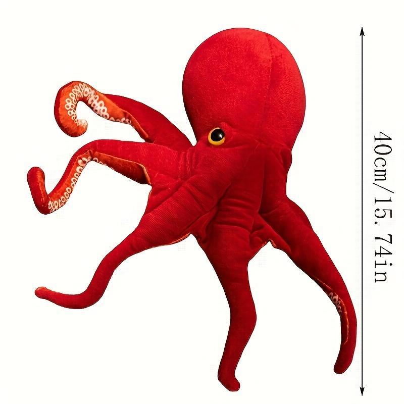 40Cm/15.74In Red Simulated Octopus Soft Stuffed Marine Animals Doll Lifelike Octopus Doll for Birthday Gift Home Decor