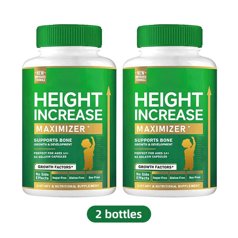 2 Bottles Growth Capsules to Grow Taller - Height Increase Maximizer with Calcium for Bone Strength -Natural Get Taller Supplement - Dietary Edible Healthcare Fitness --