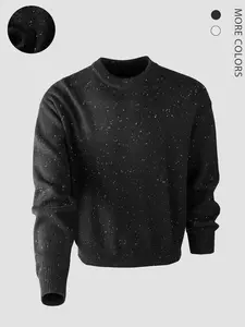 Men's American Autumn and Winter Sweater Simple Round Neck Color Dot Sweater, Classic Style, Textured Knit, Multiple Colors to Choose From, Fashion and Versatile, Suitable for Daily Wear