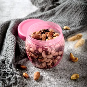 2pcs pink “Dudu” jars—simple and easy to store, ideal for nuts, candies, and snacks; a great storage item for enthusiasts.
