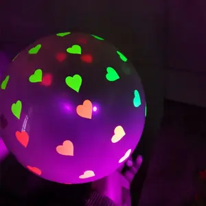 Fluorescent Balloons 12 Inch Transparent Fluorescent Dot Balloons Glow Under UV Light, Perfect for Christmas New Year Wedding Halloween