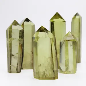 Natural Citrine Tower Yellow Crystal Quartz Wand Healing Stone Point Faceted Prism Meditation Therapy Reiki Chakra