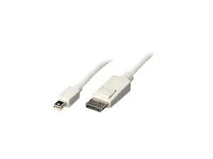 Unirise 10 ft. White Mini DisplayPort Male to Standard DisplayPort Male 10ft Mini Displayport to Displayport Cable Male to Male
