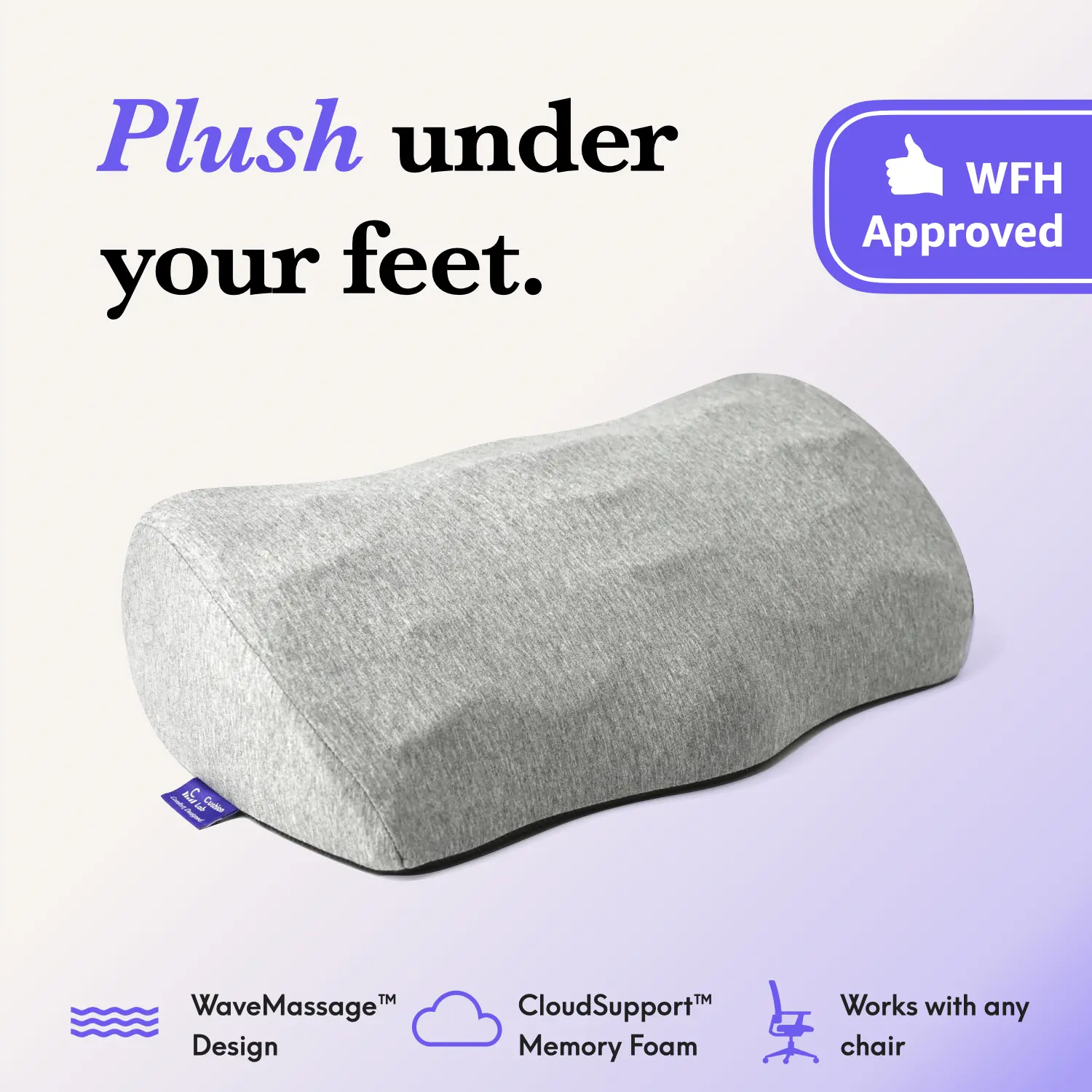 Cushion Lab | Ergonomic Foot Cushion — Plush Under Your Feet — Memory Foam Foot Rest for Office, Desk & Home