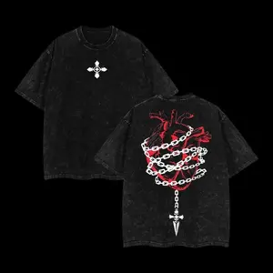 Retro Heavy Limited Kurapika Hunter x Hunter Anime Double Printed Vintage Washed Tee Unisex Oversize Manga Washed Heavyweight Cotton T-shirt, Gift For Kurapika Fan