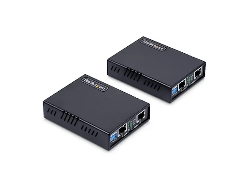 Startech VDSLLANEXTEND1G VDSL2 Ethernet Extender Kit over Single Pair Wire, Up to 0.6mi Long Range LAN Repeater over Phone, Up to 300Mbps, Replacement for 110VDSLEXT - Black