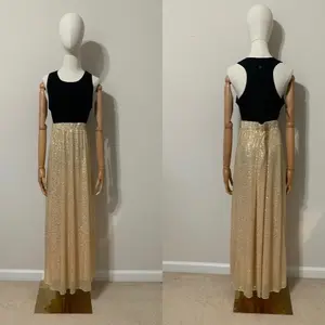 Long Gold Sequin Skirt