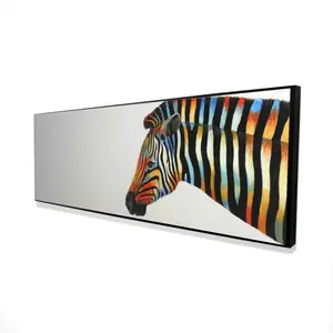 Begin Home Decor 2081-2060-AN262 20 x 60 in. Colorful Zebra - Red Framed Canvas for Home Decor