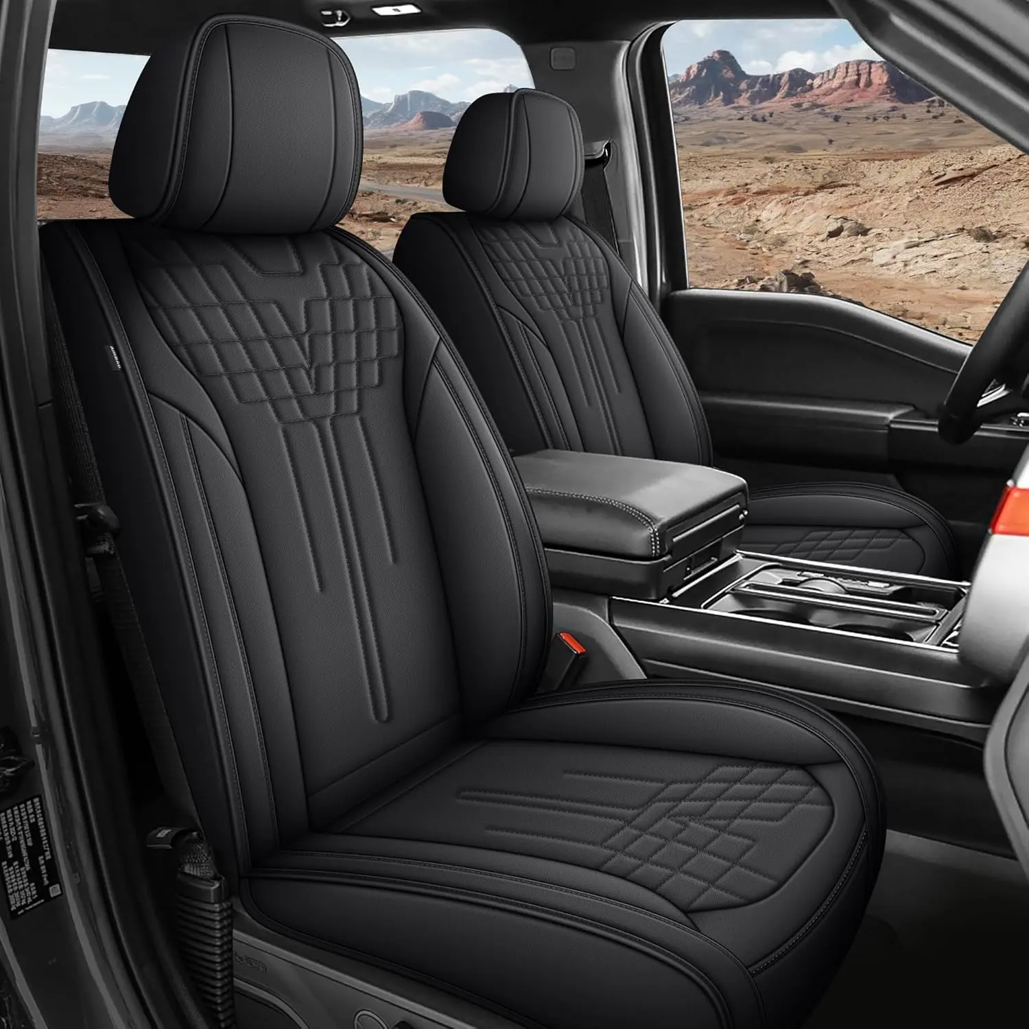 for Ford F150 2009-2026, F250 F350 F450 Super Duty 2017-2026, SuperCab Single Cab Full Set Split Seats XL XLT Lariat King Ranch STX (2 Front Set, Black)