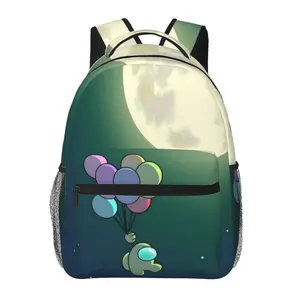 Among Us large-capacity all-over print casual daypack for outdoor sports and office; cartoon merch laptop backpack school bag gift for boys and girls